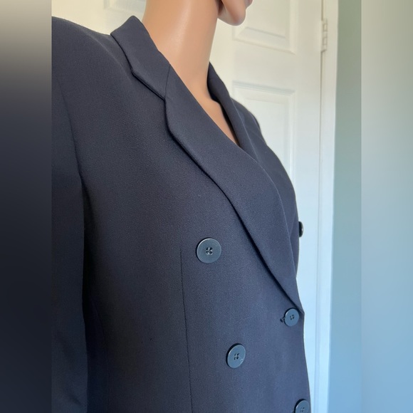 Giorgio Armani Womens Double Breasted Wool Blazer Dark Blue Size 6 - Picture 5 of 11